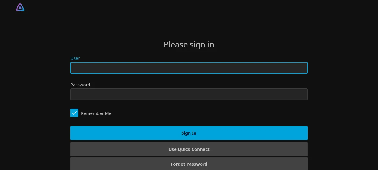 The Jellyfin sign-in page