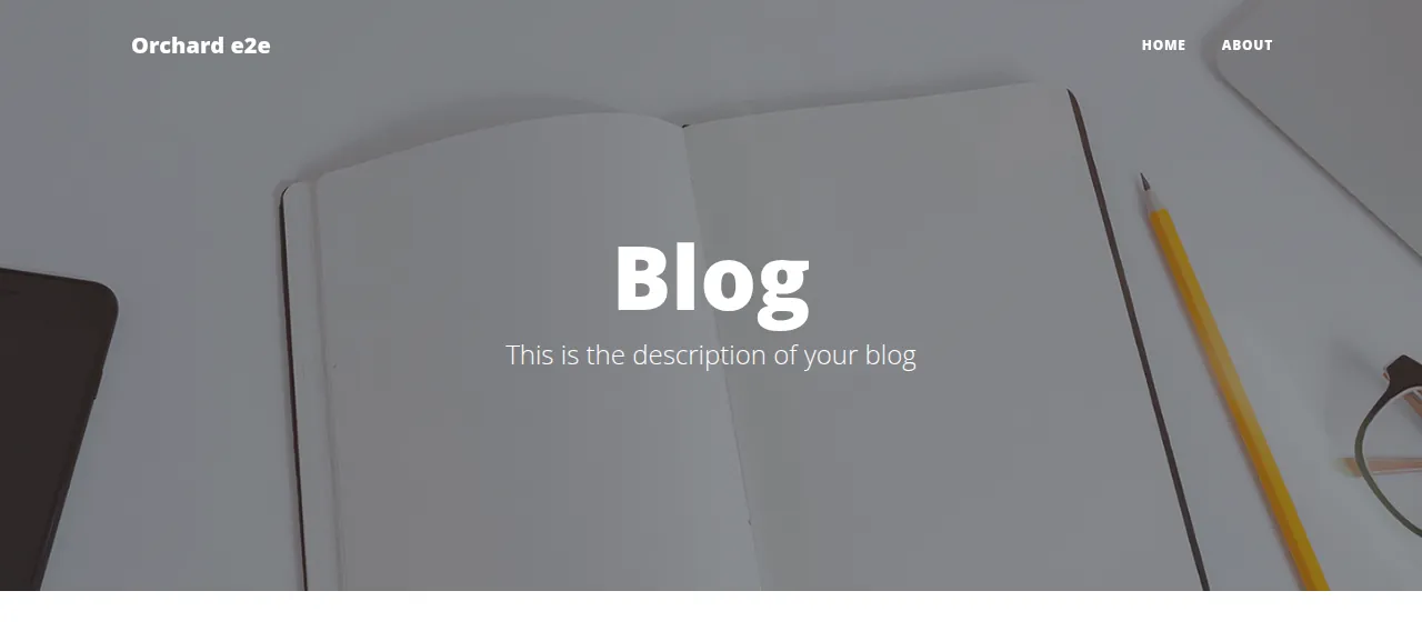 The Orchard Core blog front page